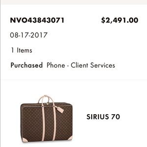 Black sirus Louis Vuitton AUTHENTIC .